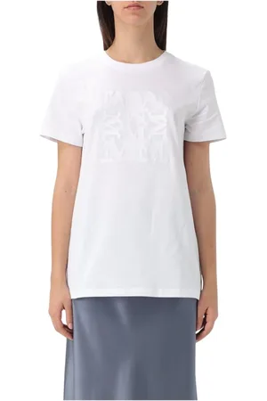 Max Mara Femme, Tops, Blanc, Taille: 42 FR T-shirt Blanc avec Logo