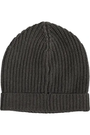 Dolce & Gabbana Unisex, Accessoires, Vert, Taille: ONE Size Bonnet en Tricot de Cachemire Gris Foncé
