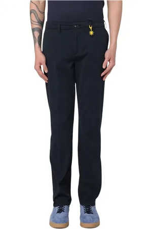 Manuel Ritz Homme, Pantalons, Bleu, Taille: S Élégant Chinos Beige avec Détail Unique