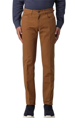 FAY Homme, Pantalons, Brun, Taille: W36 Pantalon en Coton Marron Élégant