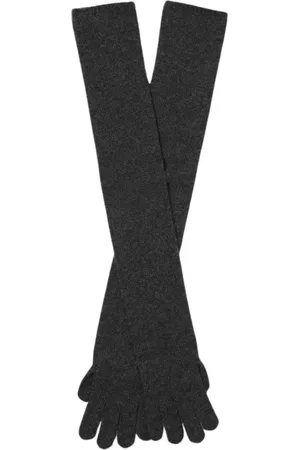 Max Mara Femme, Accessoires, Gris, Taille: ONE Size Gants Longs en Laine de Luxe