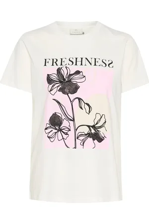 Kaffe Femme, Tops, Blanc, Taille: 42 FR T-shirt Graphique Blanc Optique
