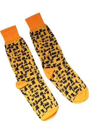 Dolce & Gabbana Homme, Sous-vêtements, Jaune, Taille: M Logo Print Mid-Calf Socks