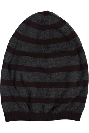 Dolce & Gabbana Homme, Accessoires, Gris, Taille: ONE Size Bonnet en Laine à Rayures Grises