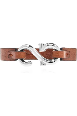 Salvatore Ferragamo Homme, Accessoires, Brun, Taille: M Bracelet en cuir