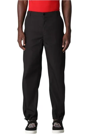 Kenzo Homme, Pantalons, Noir, Taille: W44 Pantalon Noir Moderne Jambe Droite