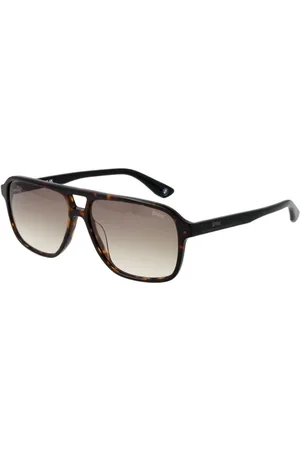 BMW Unisex, Accessoires, Brun, Taille: ONE Size Lunettes de Soleil Aviateur Marron avec Verres Jaunes Dégradés