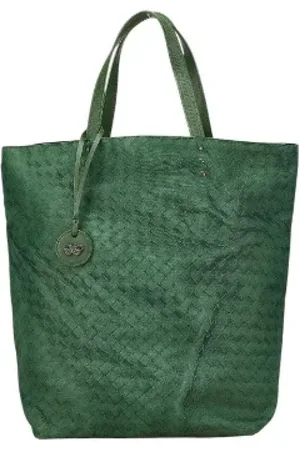 Bottega Veneta Femme, Pre-owned, Vert, Taille: ONE Size Pre-owned Toile cabas