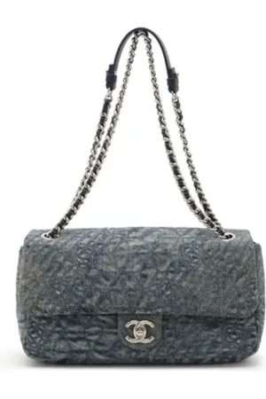 CHANEL Femme, Pre-owned, Bleu, Taille: ONE Size Pre-owned Denim sacs-chanel