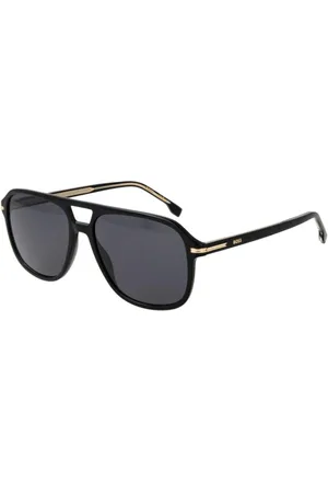 HUGO BOSS Homme, Accessoires, Noir, Taille: ONE Size Lunettes de Soleil Aviateur Classiques avec Monture en Acétate