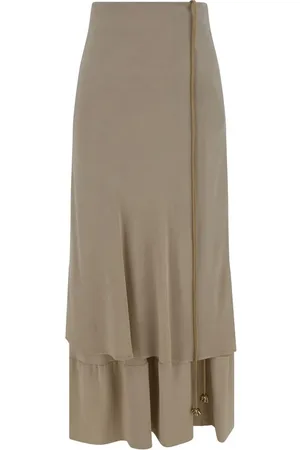 Quira Femme, Jupes, Brun, Taille: 40 FR Jupe en soie à double épaisseur avec détail floral