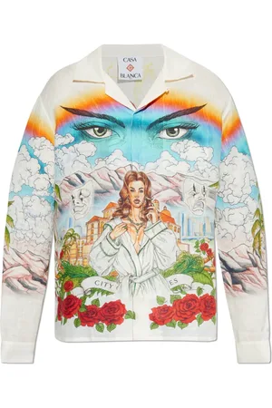 Casablanca Homme, Chemises, Multicolore, Taille: M Chemise en lin Chateau Marmont
