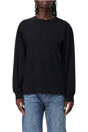 Alexander Wang Femme, Tops, Noir, Taille: 42 FR T-shirt Noir à Manches Courtes