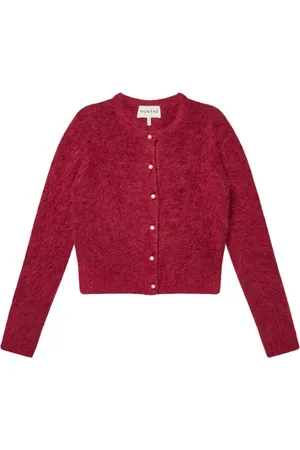 Munthe Femme, Pulls, Rouge, Taille: 40 FR Cardigan Bordeaux Élégant avec Boutons de Perle