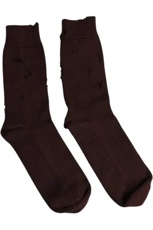 Dolce & Gabbana Homme, Sous-vêtements, Brun, Taille: L Chaussettes en Coton Logo de Luxe