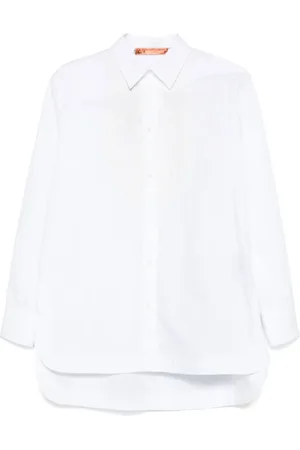 ERMANNO SCERVINO Femme, Blouses et Chemises, Blanc, Taille: 40 FR Chemisier en Coton Blanc Brodé Floral