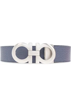 Salvatore Ferragamo Homme, Accessoires, Gris, Taille: 95 CM Ceinture double face