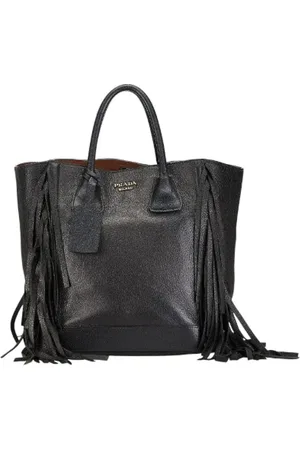 Prada Femme, Pre-owned, Noir, Taille: ONE Size Pre-owned Cuir cabas