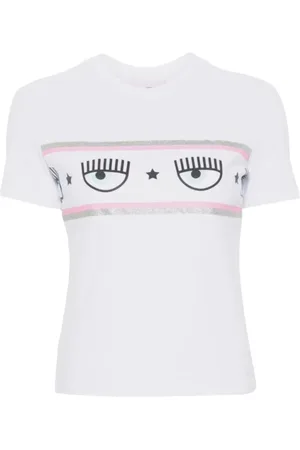 Chiara Ferragni Femme, Tops, Blanc, Taille: 38 FR T-shirt à Manches Courtes