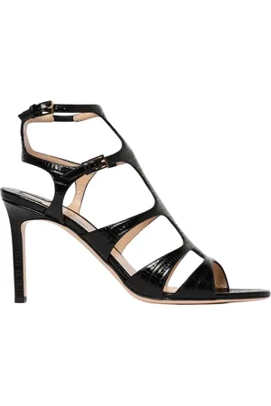 Tom Ford Femme, Chaussures, Noir, Taille: 37 EU Sandales à Talons en Cuir Noir