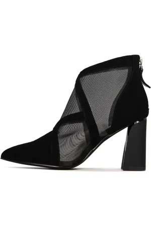 CESARE GASPARI Femme, Chaussures, Noir, Taille: 39 EU Bottines Noires Transparentes Cheville