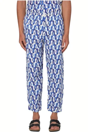 PENINSULA Homme, Pantalons, Bleu, Taille: XL Pantalon Décontracté en Lin Bleu Élégant