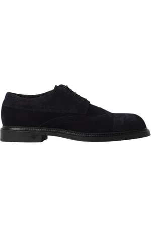 Emporio Armani Homme, Chaussures, Bleu, Taille: 42 1/2 EU Chaussures Oxford Brogue Bleues