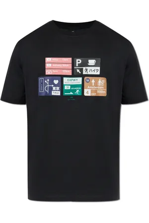 Paul Smith Homme, Tops, Noir, Taille: XL T-shirt avec impression colorée