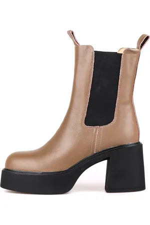 CESARE GASPARI Femme, Chaussures, Brun, Taille: 38 EU Bottines Chelsea à Plateforme - Marron