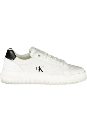 Calvin Klein Femme, Chaussures, Blanc, Taille: 39 EU Baskets à Lacets Noires et Blanches