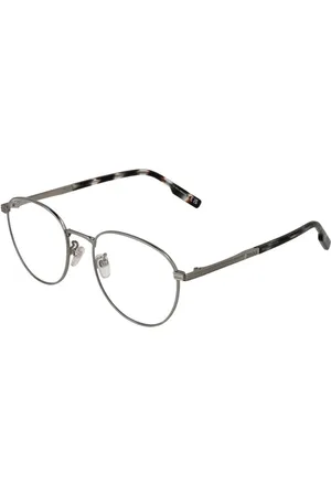 Ermenegildo Zegna Homme, Accessoires, Gris, Taille: ONE Size Montures Optiques Rondes Gunmetal