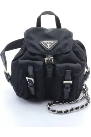 Prada Femme, Pre-owned, Noir, Taille: ONE Size Pre-owned Toile sacs-dos