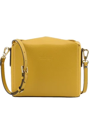 Pourchet Paris Femme, Sacs, Jaune, Taille: ONE Size Sac porté épaule en toile jaune - en cuir