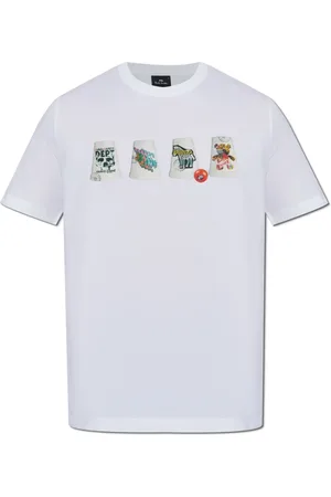 Paul Smith Homme, Tops, Blanc, Taille: 2XL T-shirt avec impression colorée