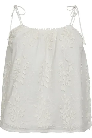 Co`Couture Femme, Tops, Blanc, Taille: 42 FR Haut Singlet Floral Blanc