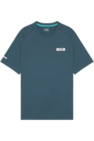 EA7 Homme, Tops, Bleu, Taille: M T-shirt en Polyester Noir pour Homme
