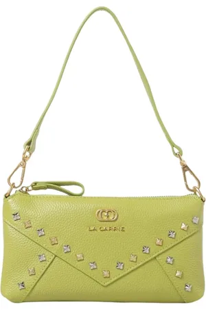 La Carrie Femme, Sacs, Vert, Taille: ONE Size Sac bandoulière en cuir jaune