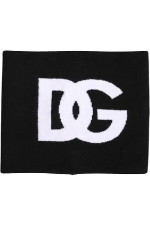 Dolce & Gabbana Homme, Accessoires, Noir, Taille: ONE Size Écharpe de luxe avec logo imprimé et cache-cou