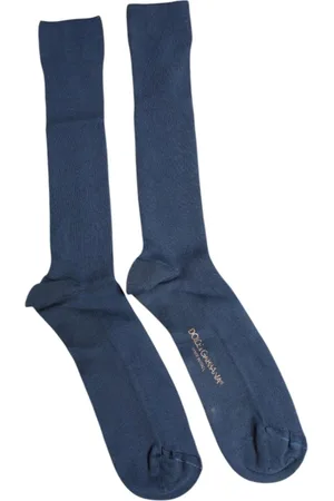 Dolce & Gabbana Homme, Sous-vêtements, Bleu, Taille: L Chaussettes en Coton de Luxe Bleu