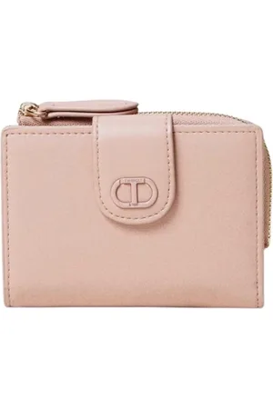 Twin-Set Femme, Accessoires, Rose, Taille: ONE Size Portefeuille Bifold en Cuir Rose