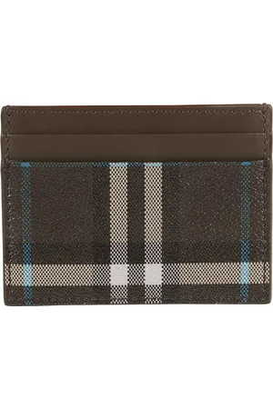 Burberry Femme, Accessoires, Multicolore, Taille: ONE Size Portefeuille à Carreaux Kaki avec Emplacements pour Cartes