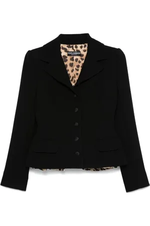 Dolce & Gabbana Femme, Vestes, Noir, Taille: 40 FR Blazer en Crêpe de Laine Noire