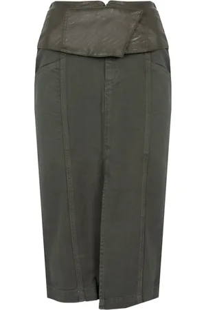 Pinko Femme, Jupes, Vert, Taille: 36 FR Élégante jupe midi avec ceinture et poches