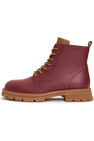 CESARE GASPARI Femme, Chaussures, Rouge, Taille: 40 EU Bottines à Lacets en Cuir - Bordeaux