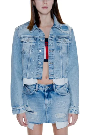 Tommy Hilfiger Femme, Vestes, Bleu, Taille: 38 FR Veste Femme Élégante en Mélange de Coton