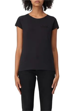 Dondup Femme, Tops, Noir, Taille: 42 FR T-shirt Noir Brodé