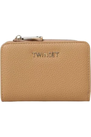 Twin-Set Femme, Accessoires, , Taille: ONE Size Portefeuille en Cuir Noir Compact Élégant