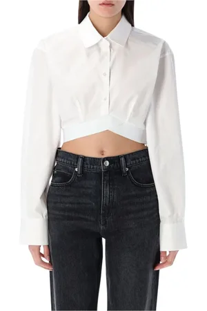 Alexander Wang Femme, Blouses et Chemises, Blanc, Taille: 40 FR Chemisier Blanc en Popeline