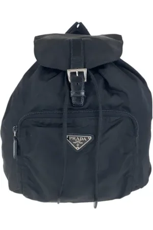 Prada Femme, Pre-owned, Noir, Taille: ONE Size Pre-owned Nylon sacs-dos