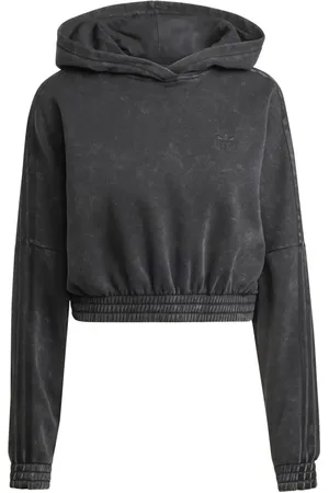 adidas Femme, Sweatshirts et sweats à capuche, Noir, Taille: 42 FR Washed-Out Crop Oversized Sweat à capuche Noir